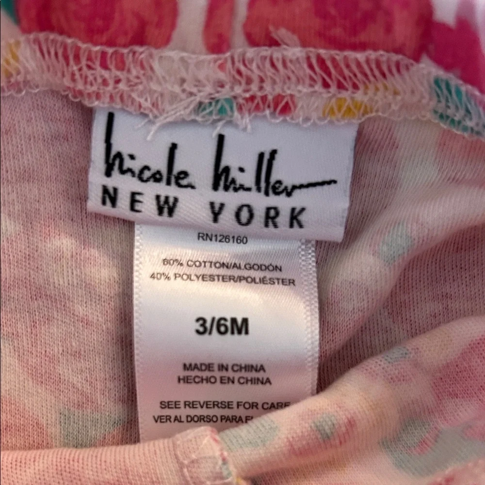 Nicole Miller Pink and Orange Kids Bib and Leggings Set